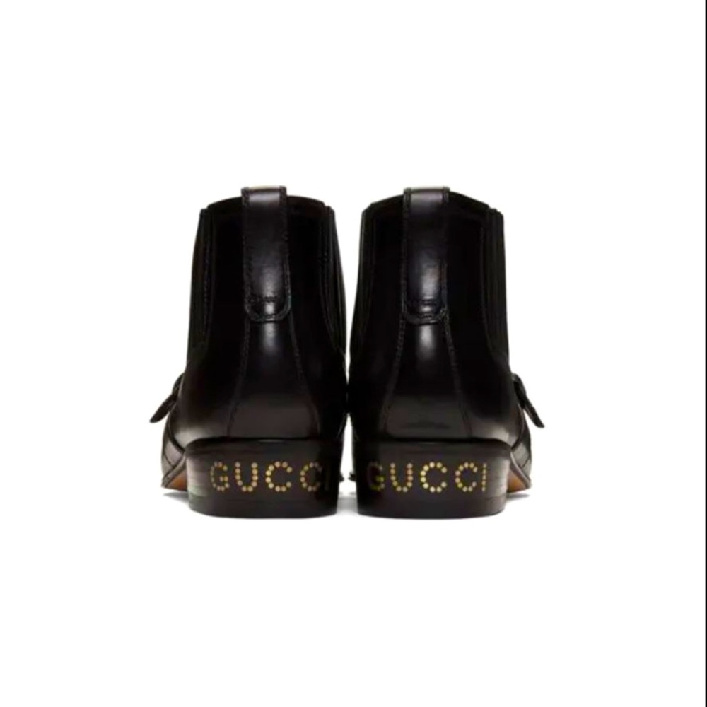 Gucci worsh black leather Chelsea ankle boots